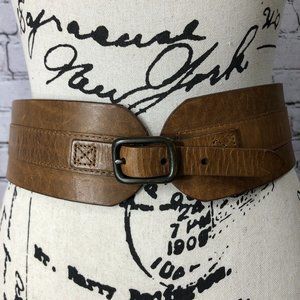 VINCE. 2.5-Inch Belt, Premium Saddle Leather, Tan, Buckle, 3 Holes, Fits 30-32"